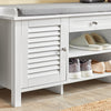2 Cabinet-Doors, Drawer & Shelf Storage Bench, FSR83-W