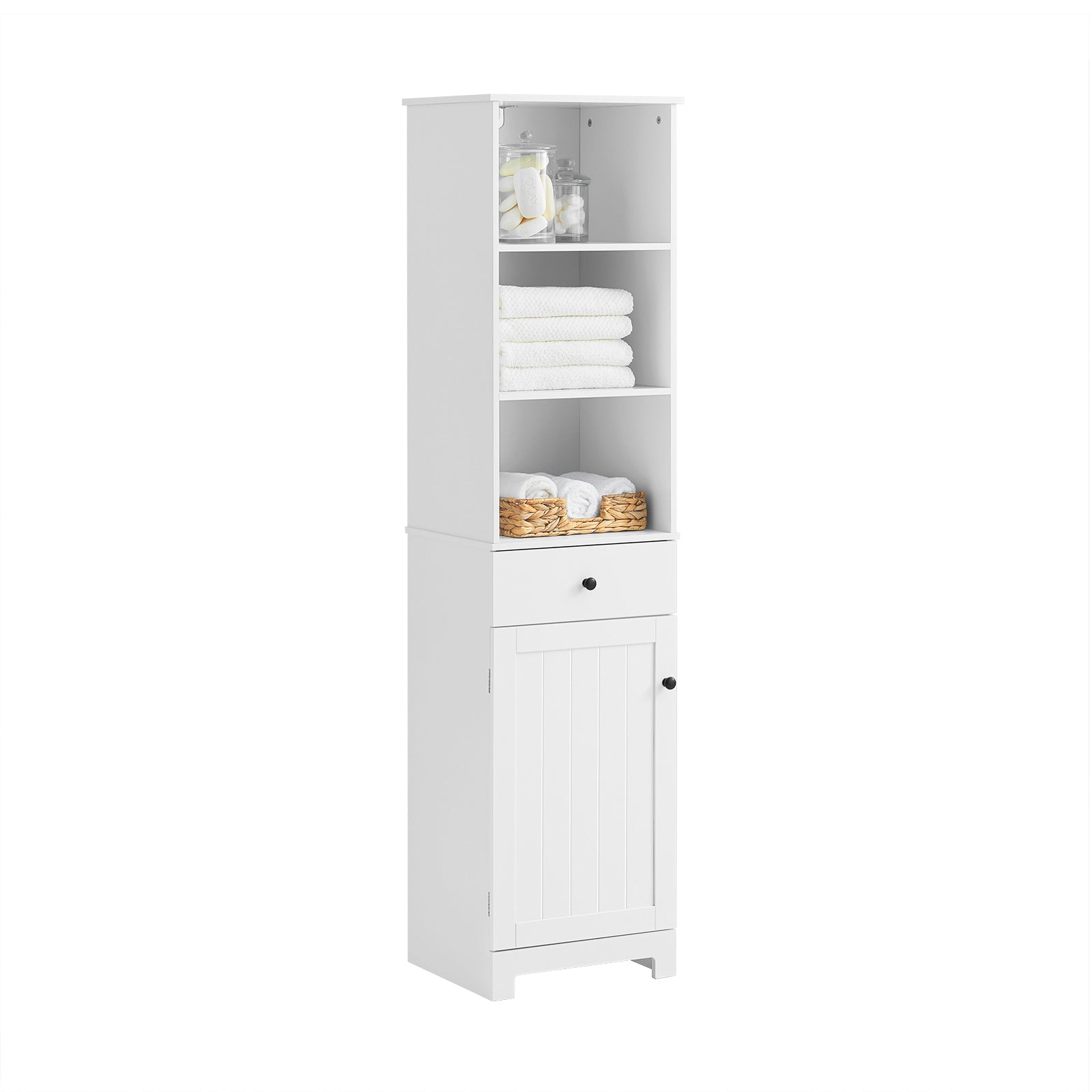 Livingandhome Freestanding Tall Bathroom Storage Cabinet W 350 x D 310 x H  1741 mm