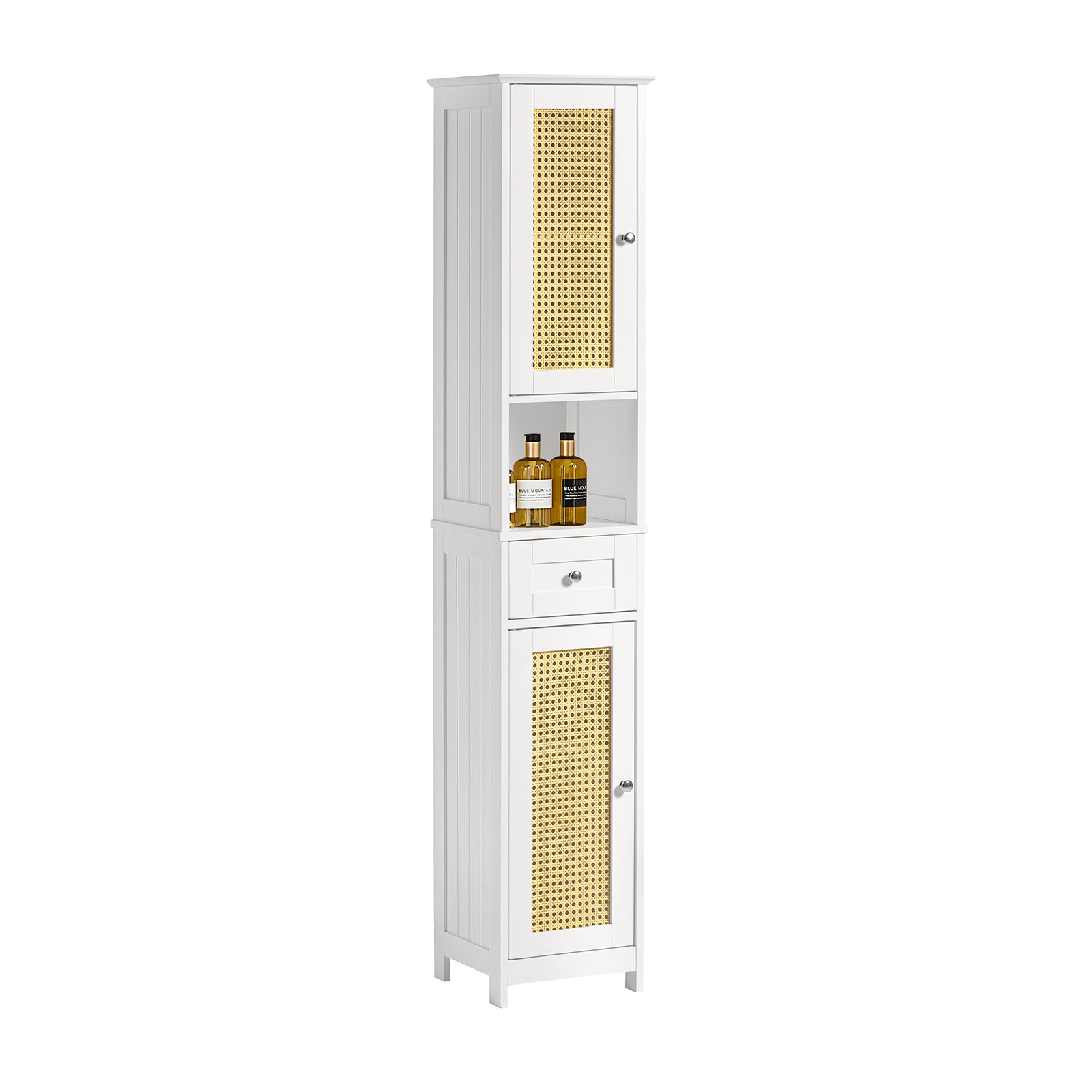 Haotian Rattan Door Free Standing Tall Bathroom Storage Cabinet, BZR70-W– haotiangroup