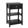 Bedside End Table with Drawers Black, FBT46-SCH