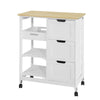 Kitchen Serving Trolley Cart with Doors and Drawers, FKW79-W
