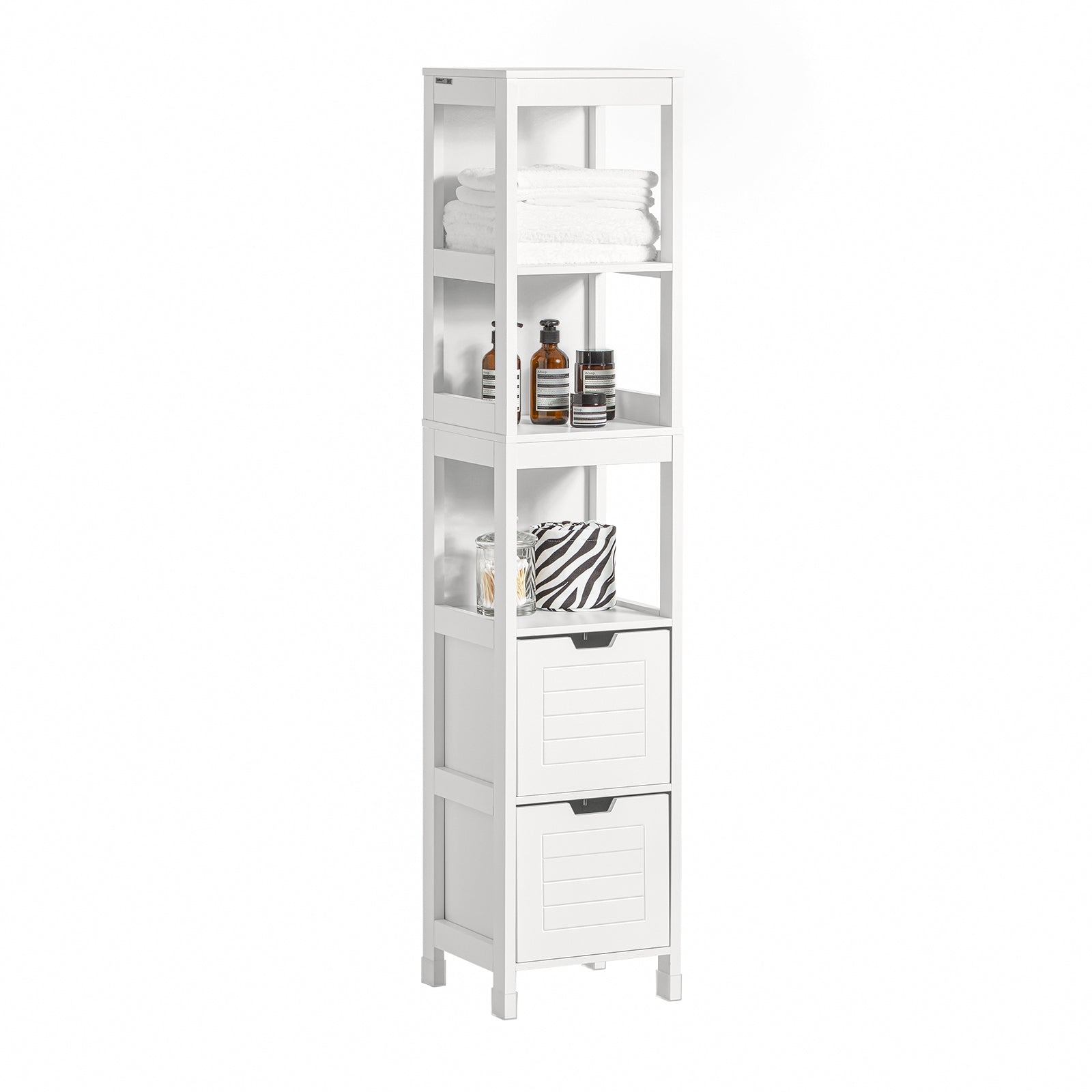 Haotian Free Standing Tall Bathroom Storage Cabinet, FRG236-W