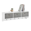 Wall Storage Cabinet with 3 Baskets & Hooks, FRG282-W