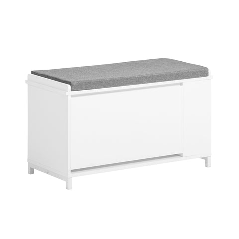 1 Flip-Drawer & Side Shelf Shoe Bench, FSR105-W