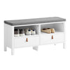 2 Slide-Drawers & Shelf Storage Bench, FSR106-W