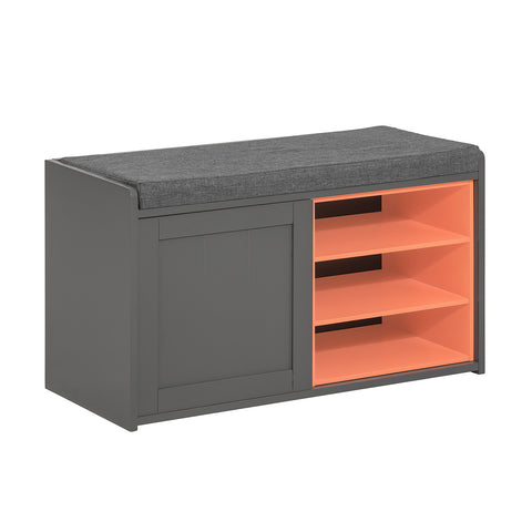 Cabinet-Door & 3 Tier Shelf Storage Bench, FSR109-HG