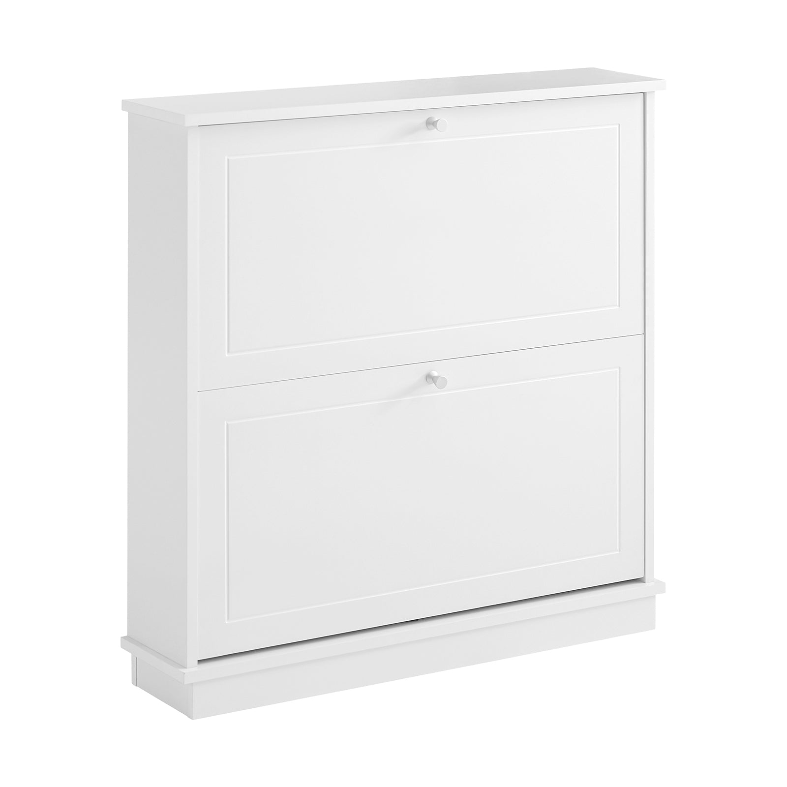  Haotian FSR99-W, White Shoe Cabinet with 2 Flip