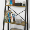 4-Tier Industrial Rustic Ladder Bookcase Storage Display, STR07-J
